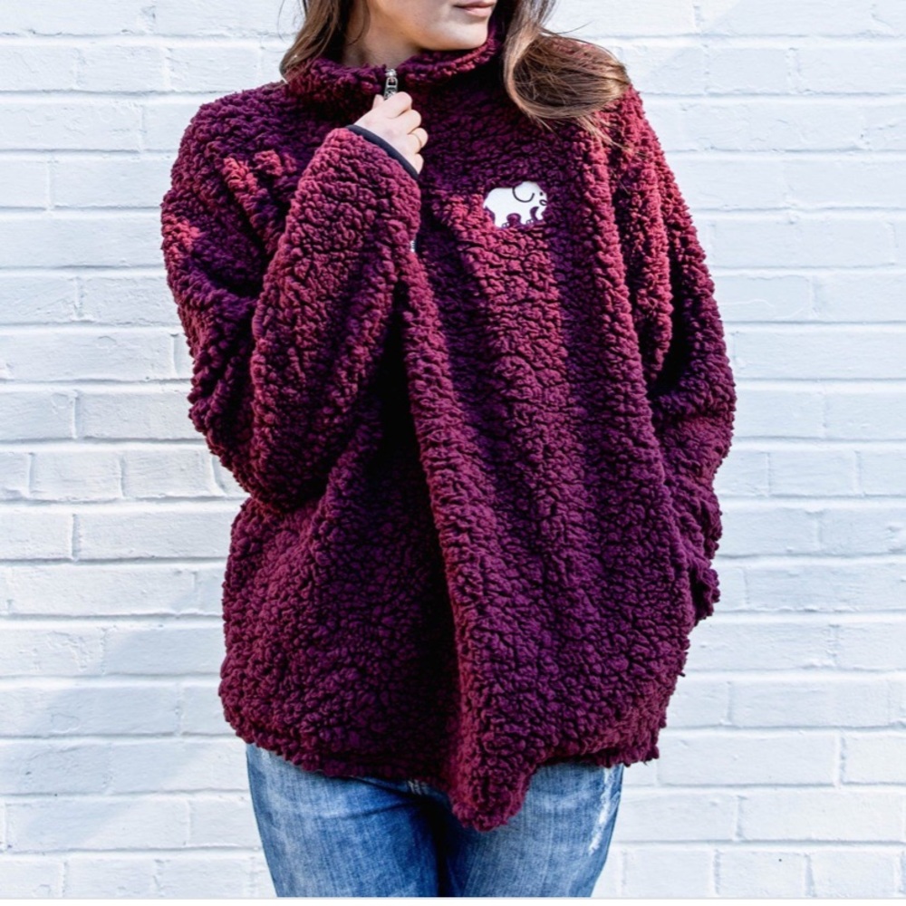 Ivory Ella Fig Sherpa Pullover!